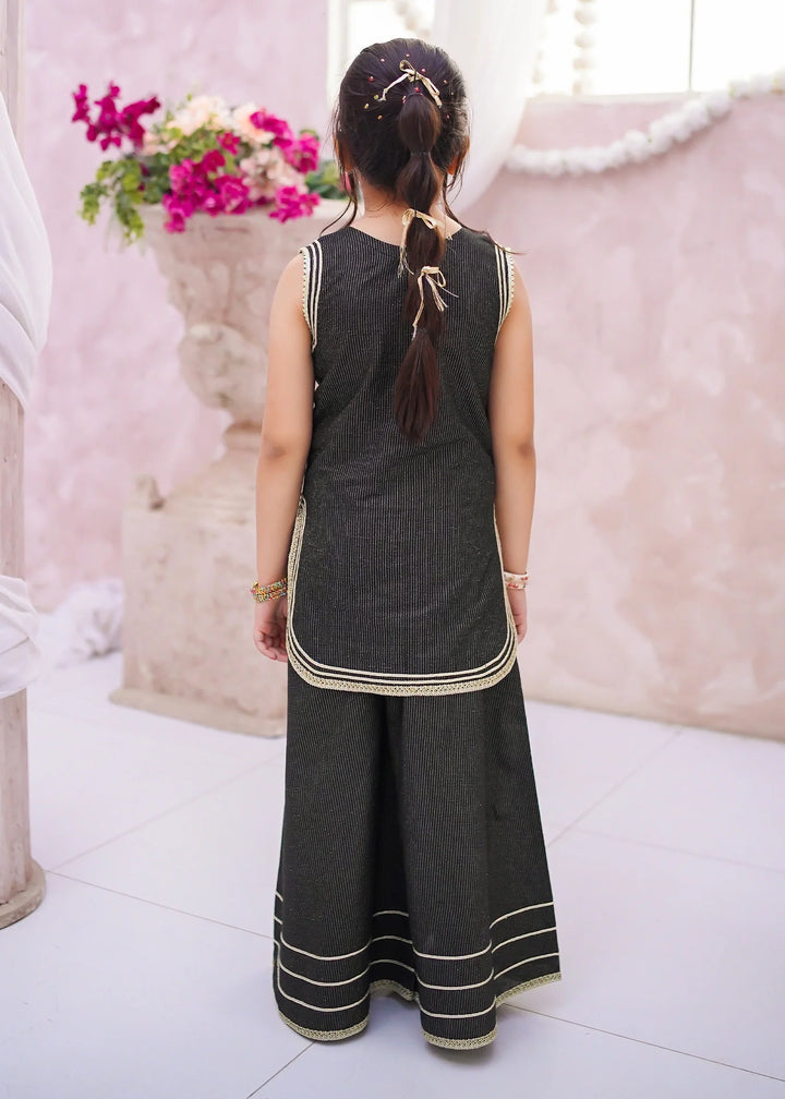 Modest - Cotton Lawn Toddler Dress For Girl - Black - 3 Piece