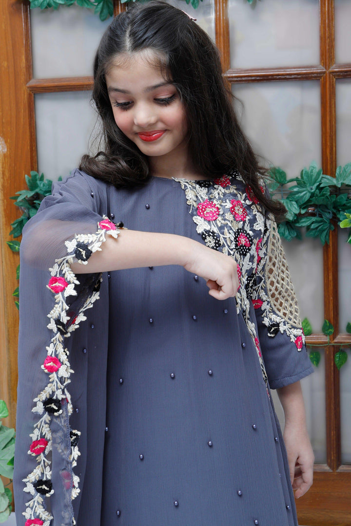 Modest - Pearl Cape Dress - Grey