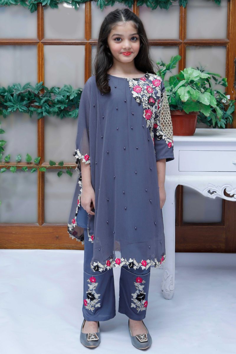 Modest - Pearl Cape Dress - Grey