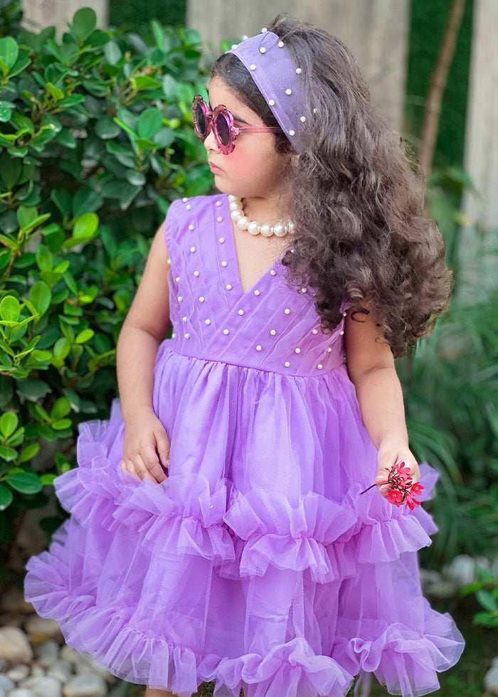 Modest - Lilac Pearl - Net - 1 Piece Frock