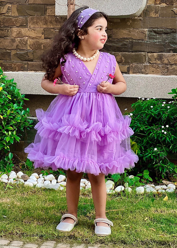 Modest - Lilac Pearl - Net - 1 Piece Frock