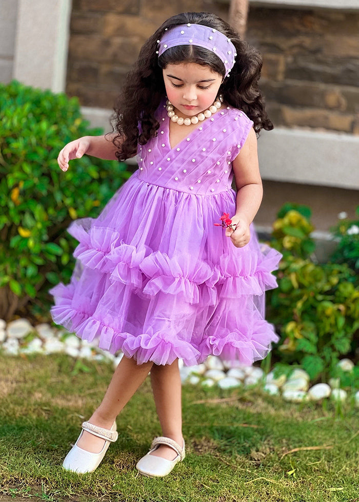 Modest - Lilac Pearl - Net - 1 Piece Frock