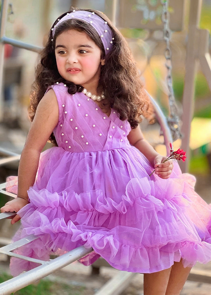 Modest - Lilac Pearl - Net - 1 Piece Frock