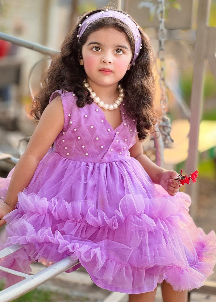 Modest - Lilac Pearl - Net - 1 Piece Frock