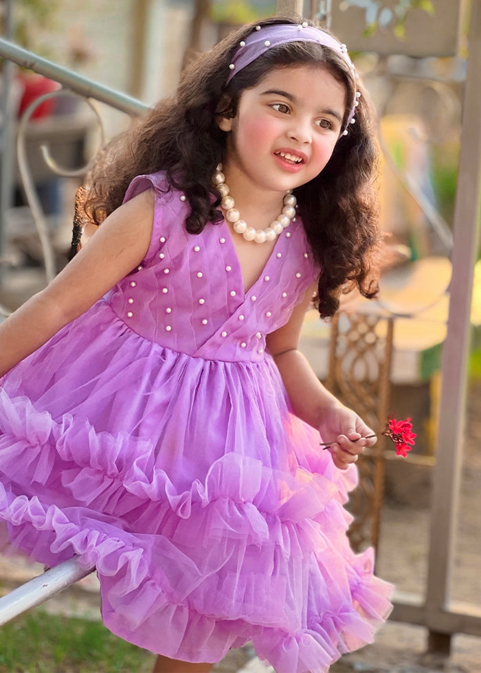 Modest - Lilac Pearl - Net - 1 Piece Frock