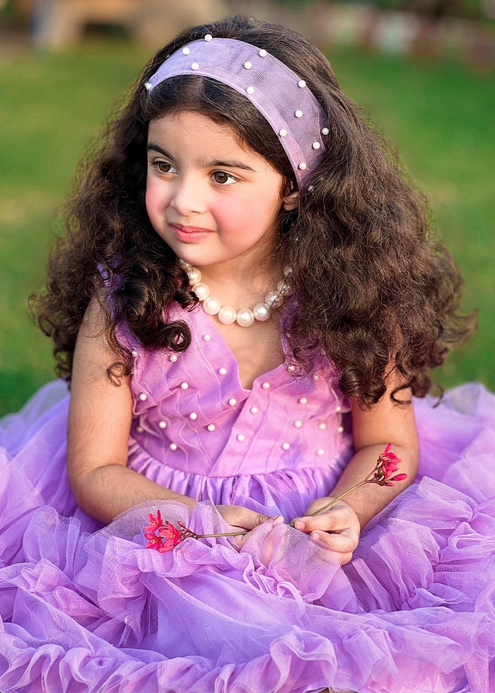 Modest - Lilac Pearl - Net - 1 Piece Frock