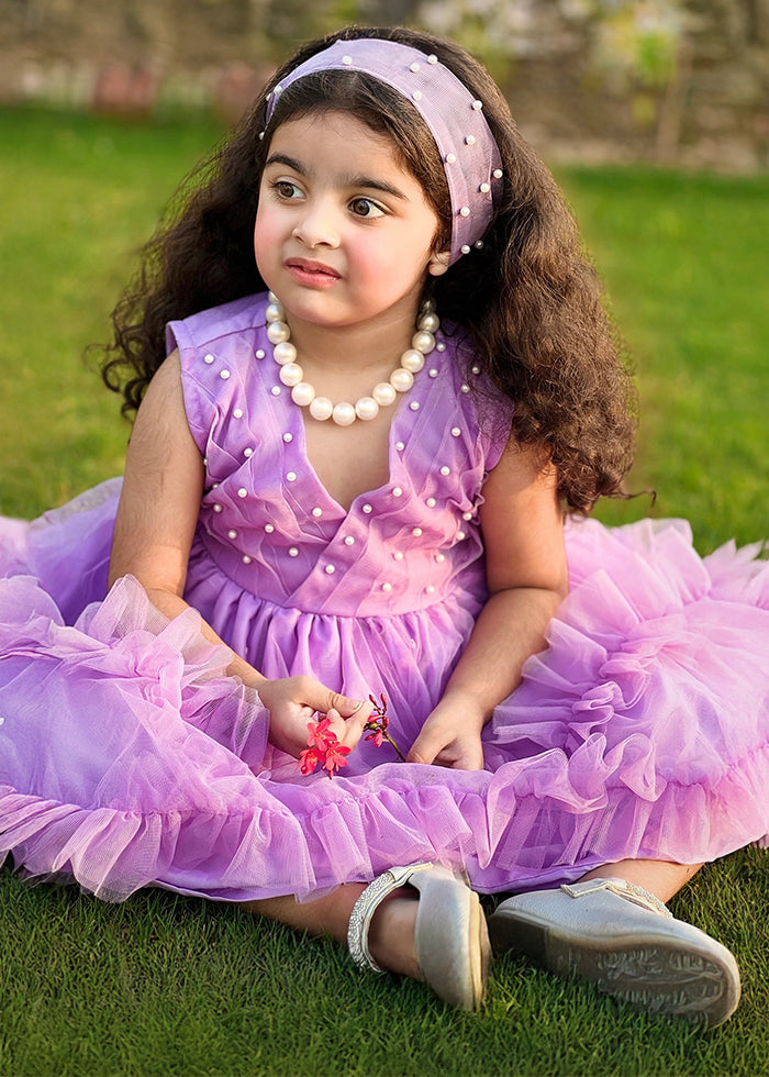 Modest - Lilac Pearl - Net - 1 Piece Frock