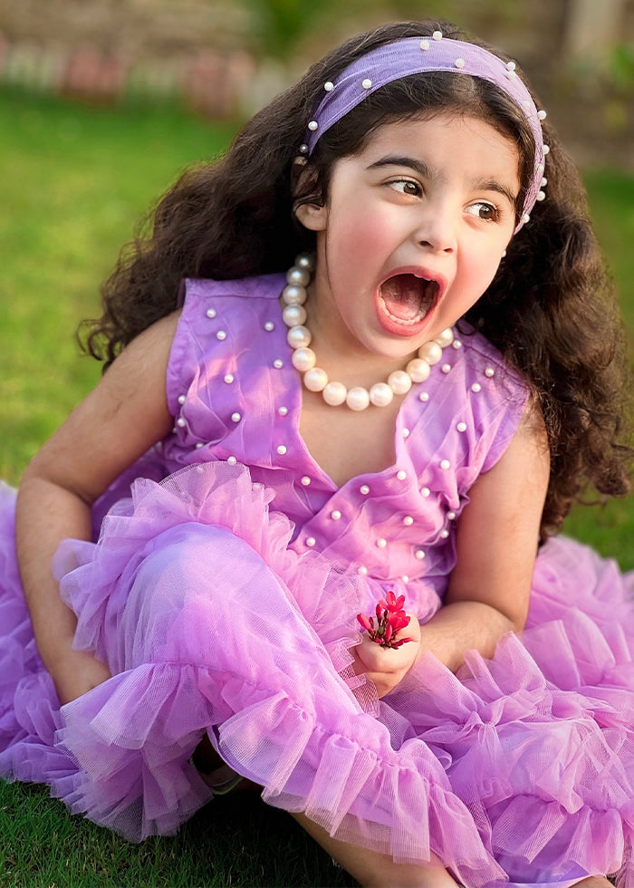 Modest - Lilac Pearl - Net - 1 Piece Frock