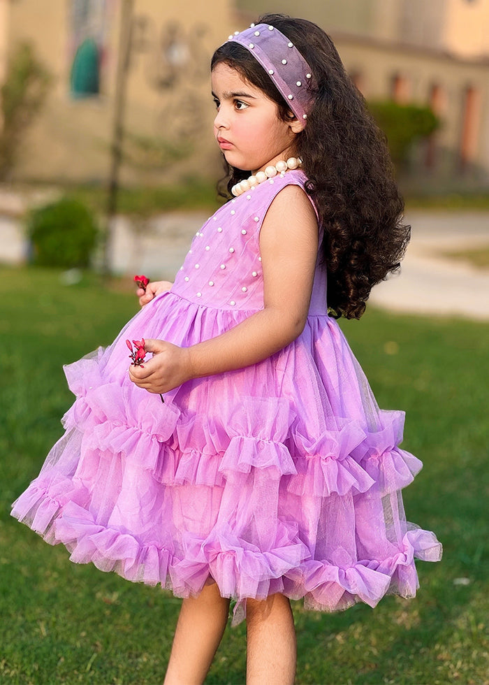 Modest - Lilac Pearl - Net - 1 Piece Frock