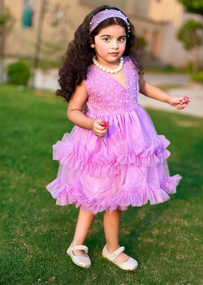 Modest - Lilac Pearl - Net - 1 Piece Frock