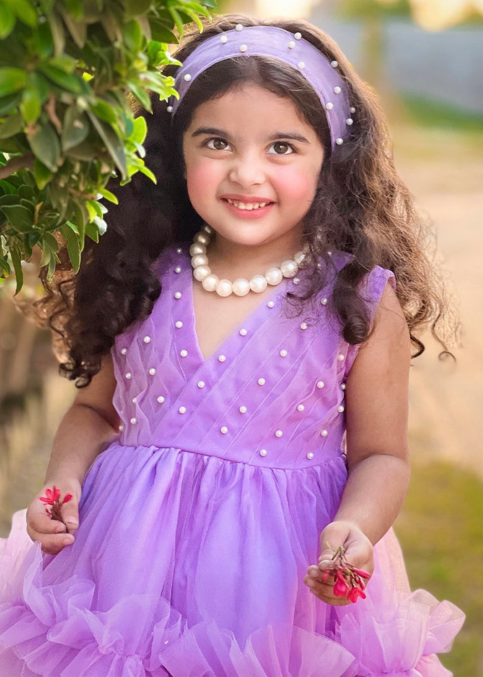 Modest - Lilac Pearl - Net - 1 Piece Frock