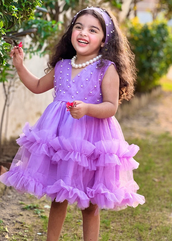 Modest - Lilac Pearl - Net - 1 Piece Frock