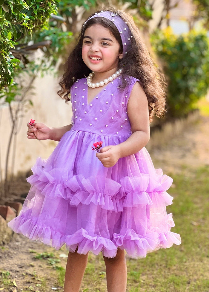 Modest - Lilac Pearl - Net - 1 Piece Frock