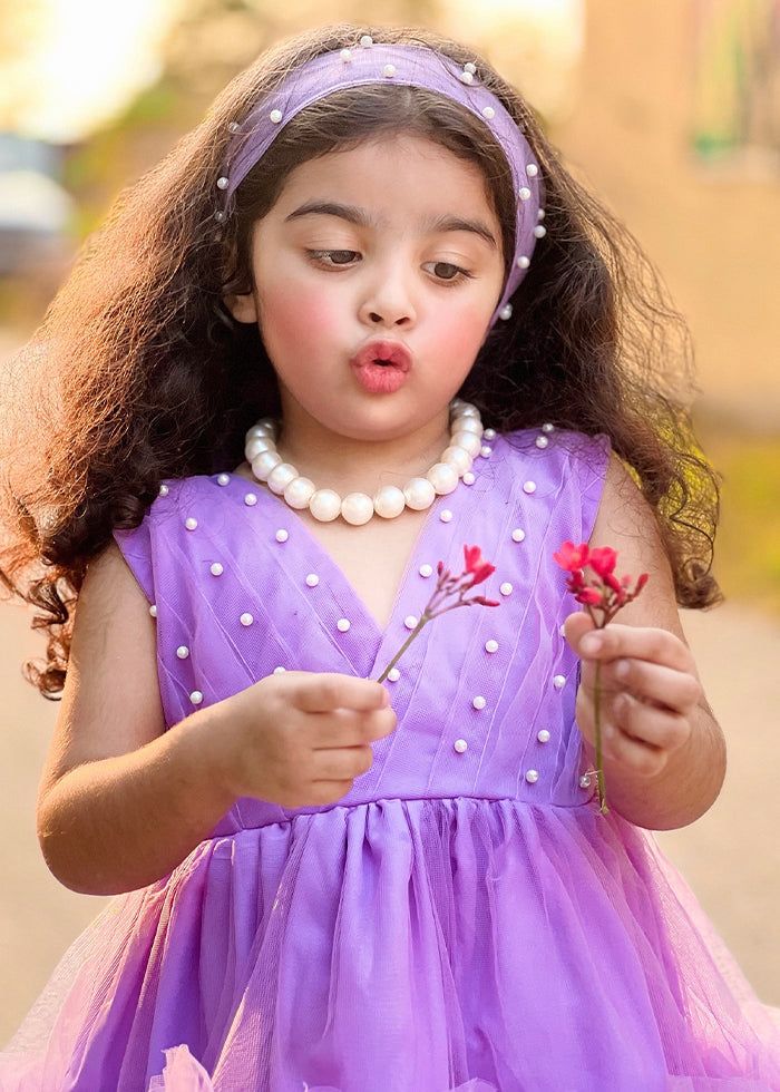 Modest - Lilac Pearl - Net - 1 Piece Frock