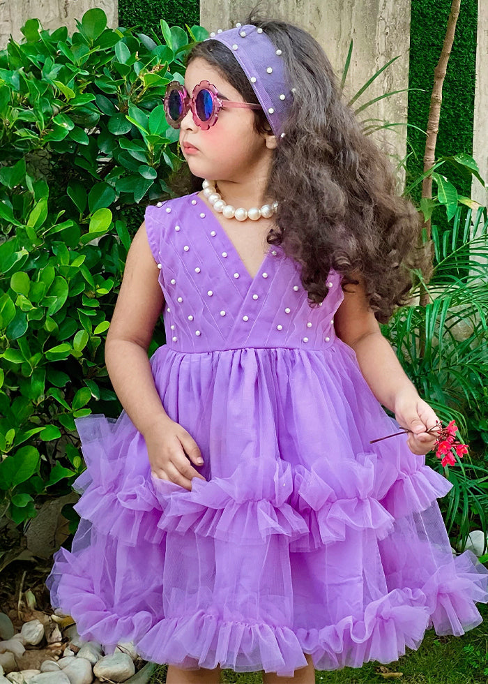 Modest - Lilac Pearl - Net - 1 Piece Frock