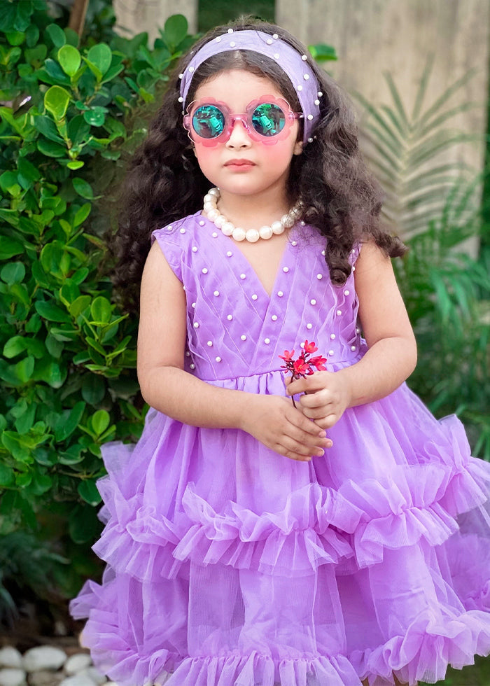 Modest - Lilac Pearl - Net - 1 Piece Frock