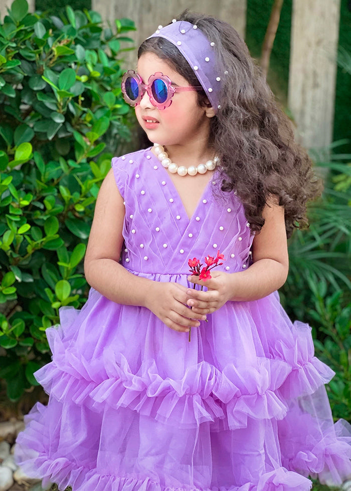 Modest - Lilac Pearl - Net - 1 Piece Frock