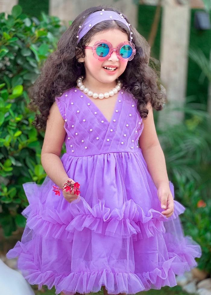 Modest - Lilac Pearl - Net - 1 Piece Frock