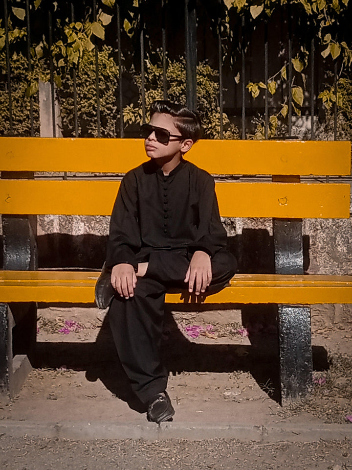 Mom4Little - Black Kameez Shalwar set