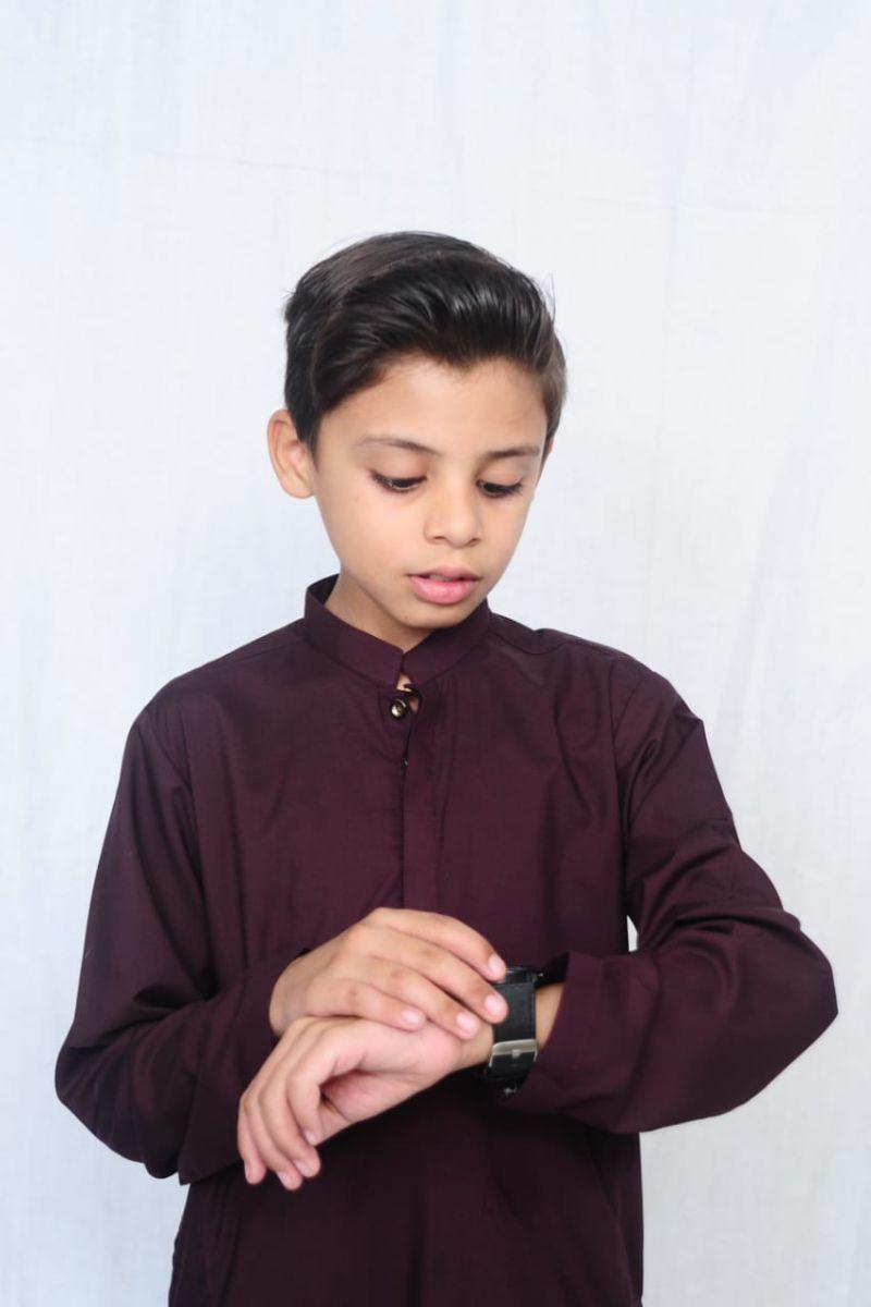Mom4Little - Burgundy shalwar kameez set