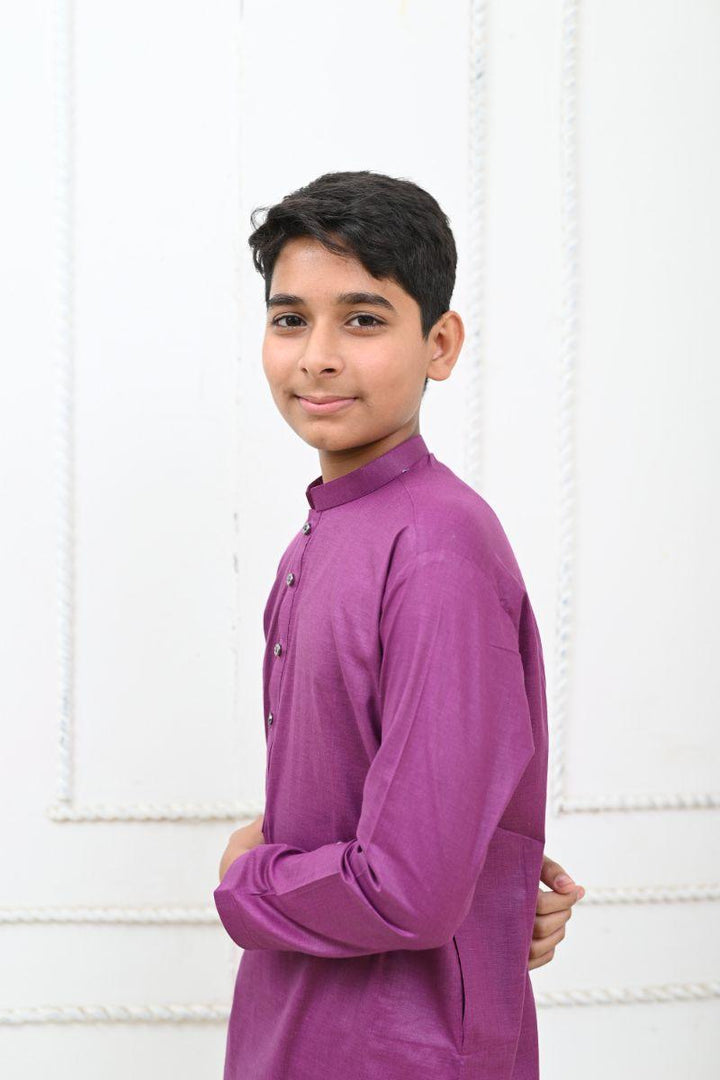 Mom4Little - Purple and White Kurta Pajama