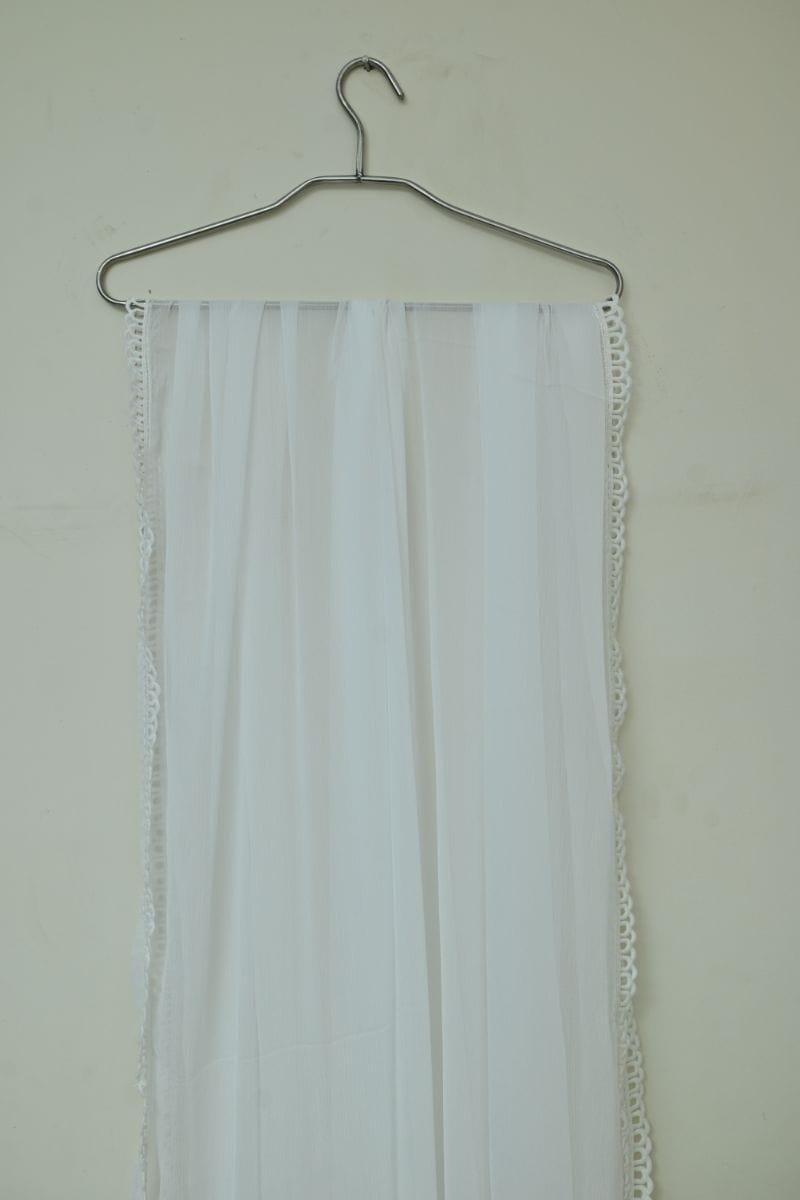 Mom4Little - White Dupatta with Finish Lace  - MFL-107