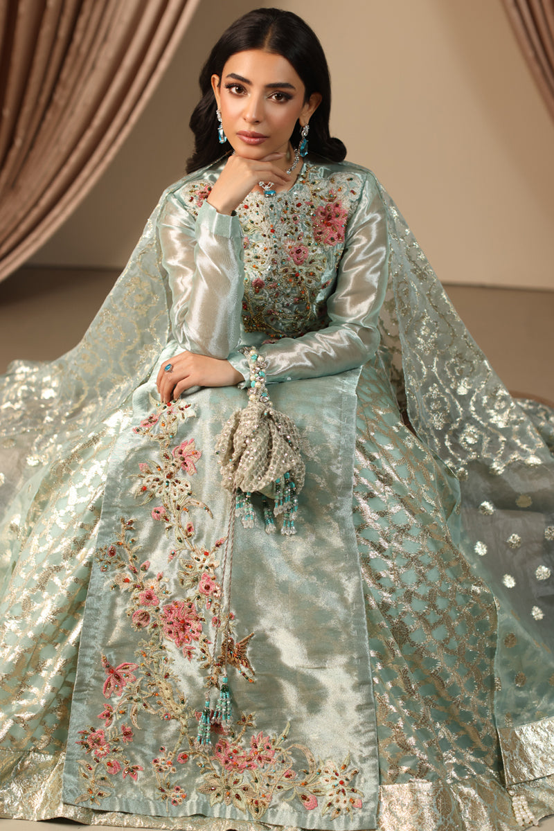 Musferah Saad - Aqua Princess - Ice Blue - Tissue & Organza - 2 Piece