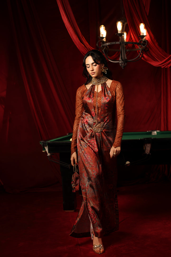 Musferah Saad Crimson Sienna Kaftan Red 1 Piece