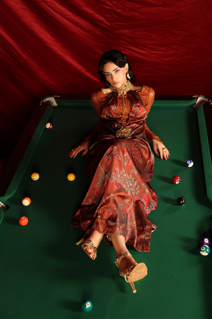 Musferah Saad Crimson Sienna Kaftan Red 1 Piece