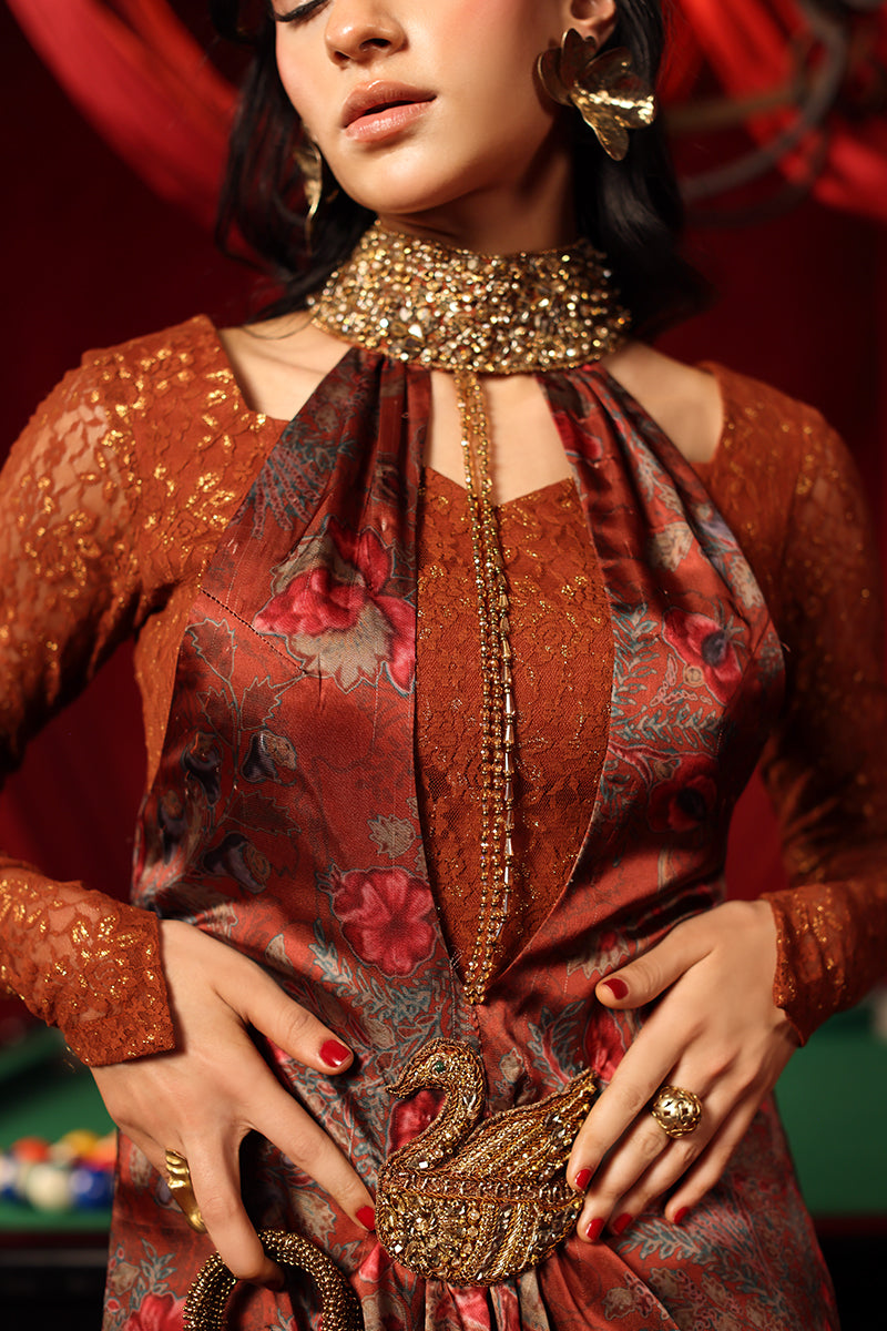 Musferah Saad Crimson Sienna Kaftan Red 1 Piece