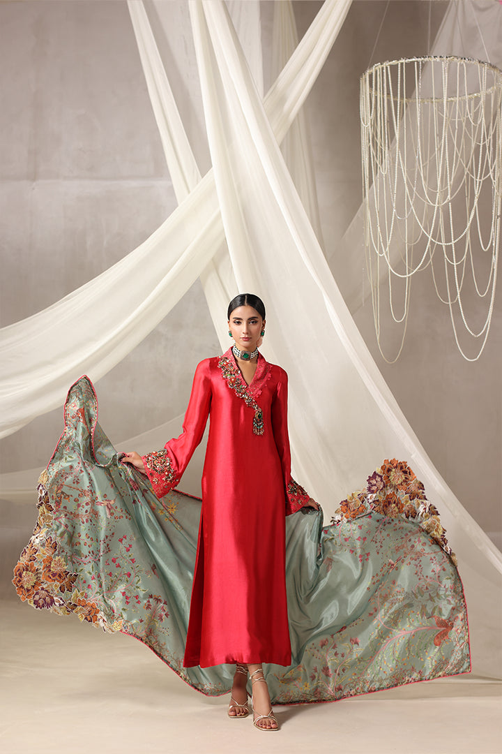 Musferah Saad - Elara Tissue Silk Suit For Women - 3 piece