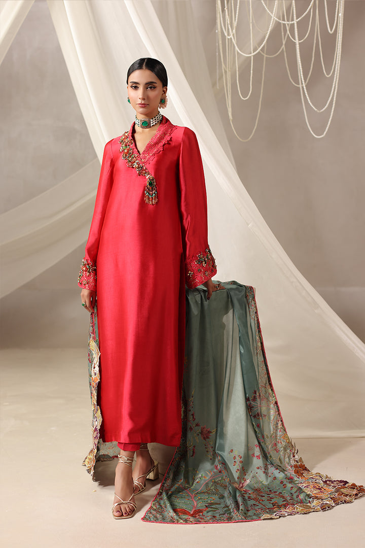 Musferah Saad - Elara Tissue Silk Suit For Women - 3 piece