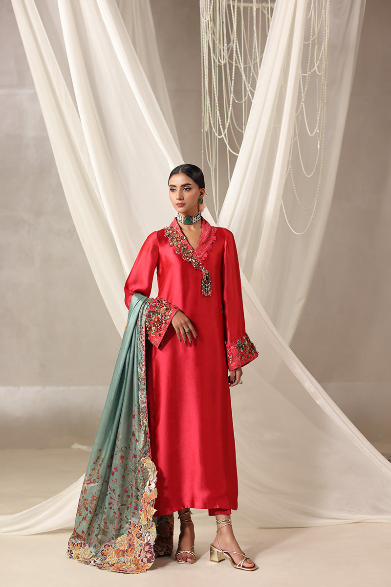 Musferah Saad - Elara Tissue Silk Suit For Women - 3 piece