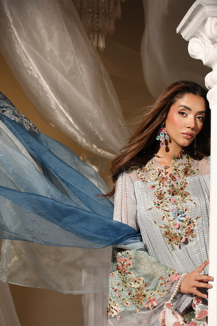 Musferah Saad Glacial Ombre Top Forst Mint 2 Piece
