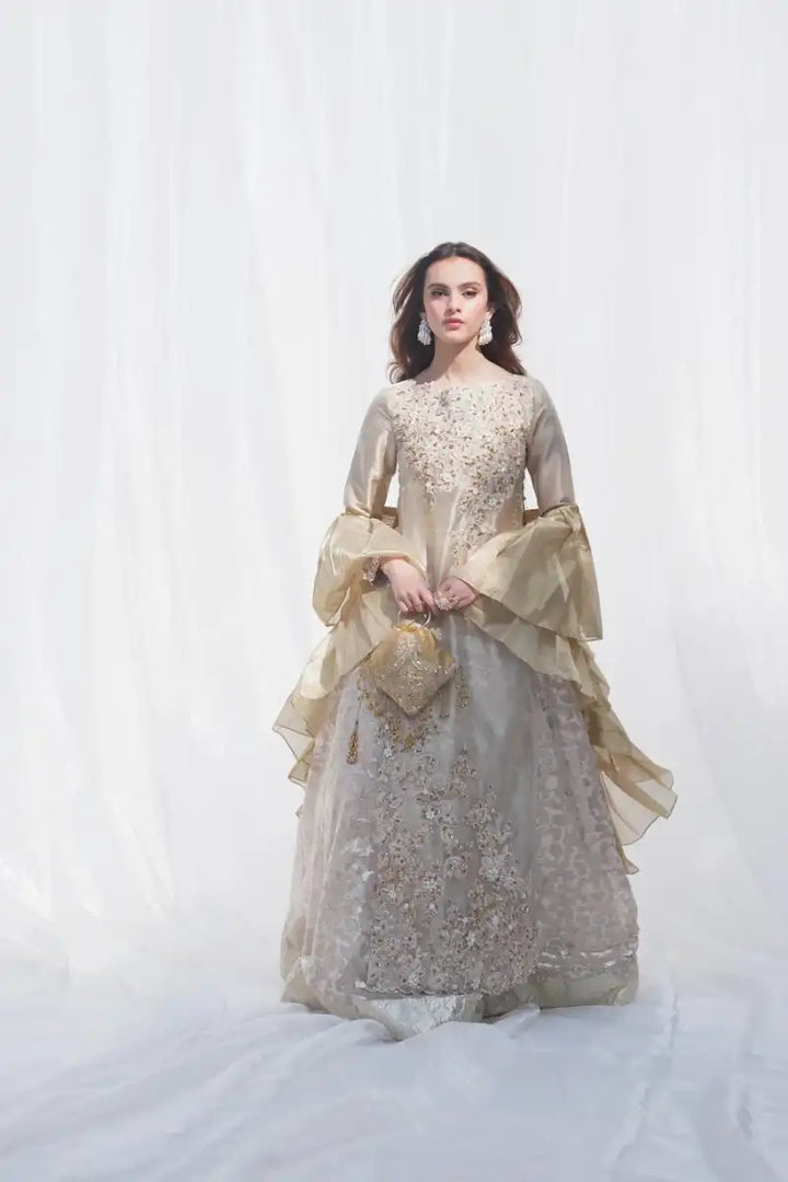 Musferah Saad - Golden Whispers - Gold - Tensil Organza & Tissue - 2 Piece