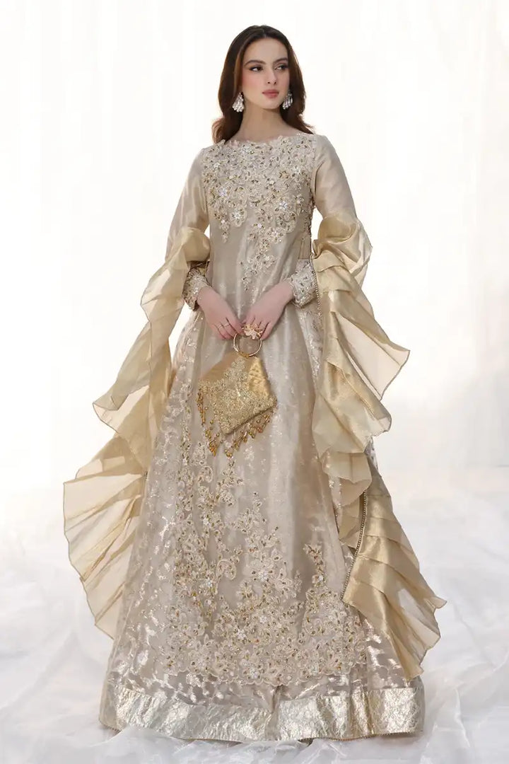 Musferah Saad - Golden Whispers - Gold - Tensil Organza & Tissue - 2 Piece