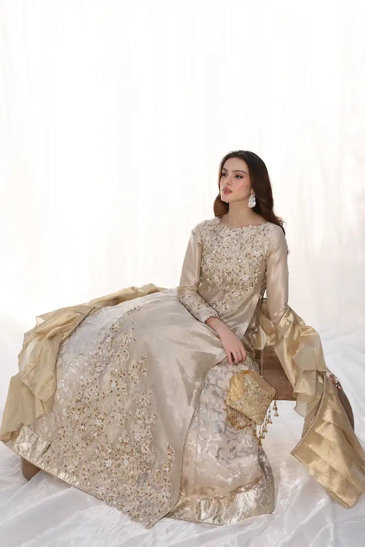 Musferah Saad - Golden Whispers - Gold - Tensil Organza & Tissue - 2 Piece