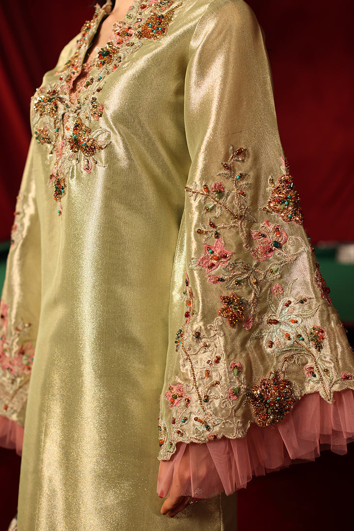 Musferah Saad Imperia Kaftan Olive Gold 1 Piece