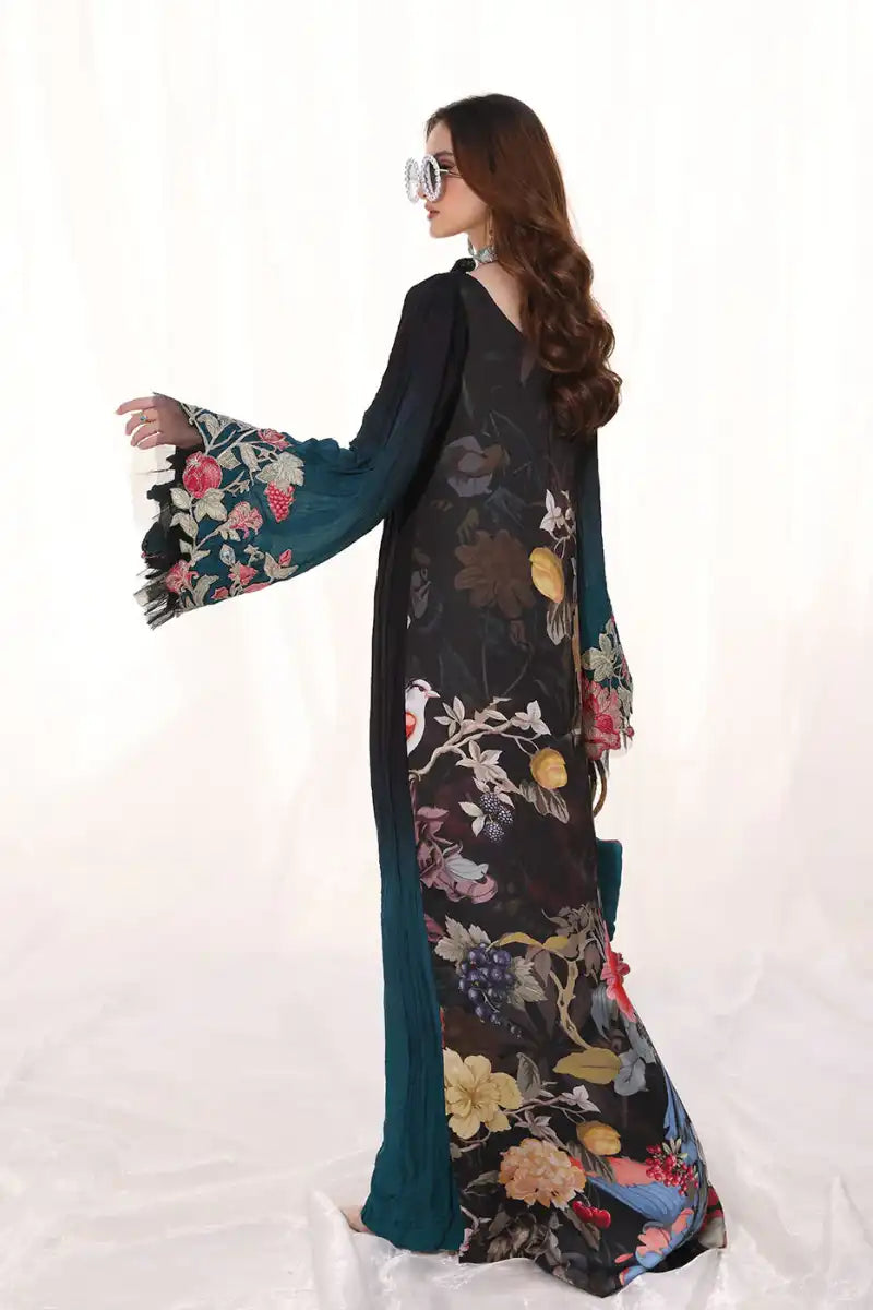 Musferah Saad - Midnight Diva - Midnight Teal - Premium Silk - 1 Piece