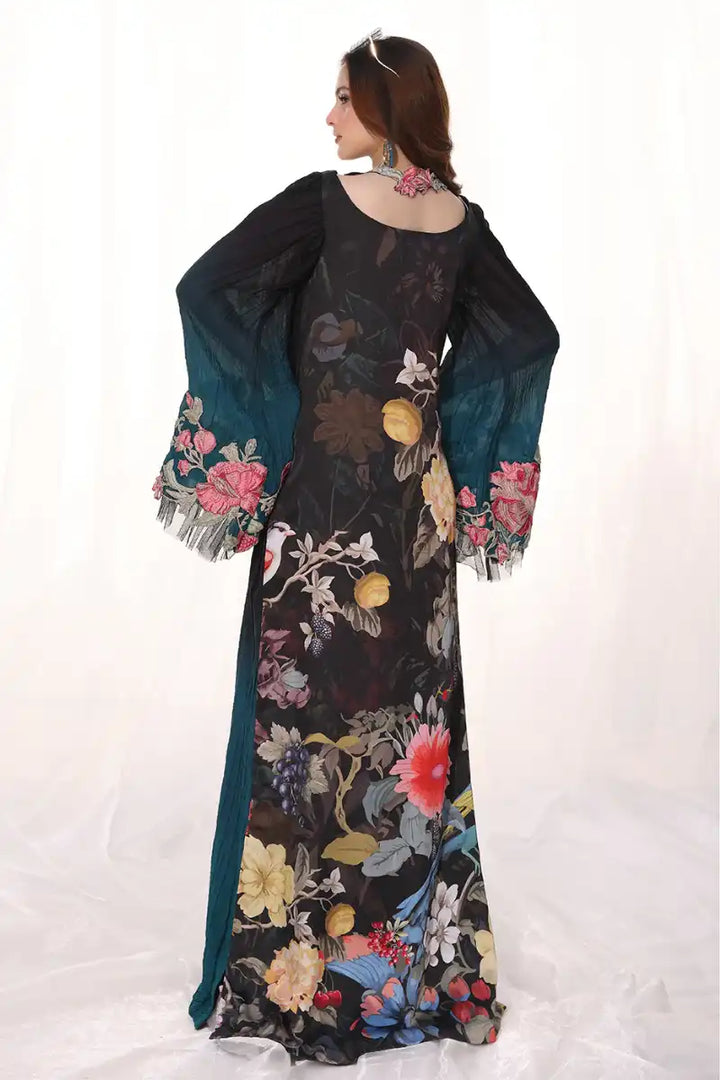 Musferah Saad - Midnight Diva - Midnight Teal - Premium Silk - 1 Piece