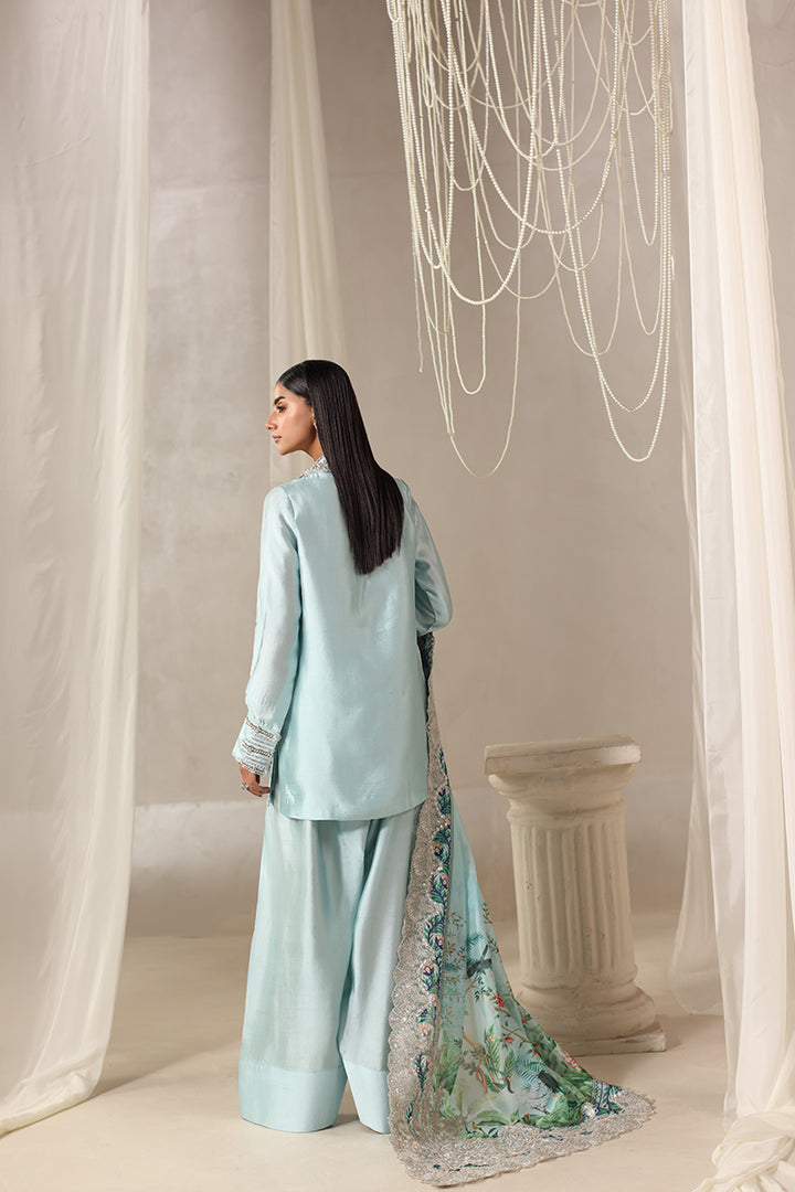 Musferah Saad - Moonlit Whisper Tissue Silk Suit For Women - 3 piece