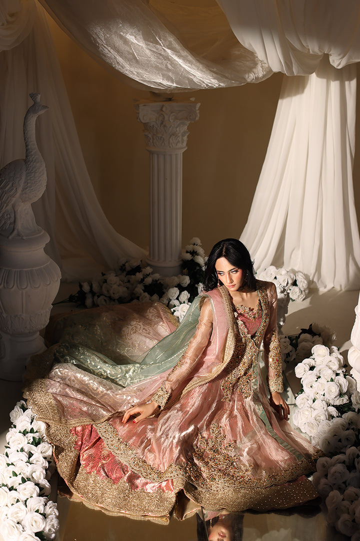 Musferah Saad Mughal Blossom Anghrakha Pink 3 Piece