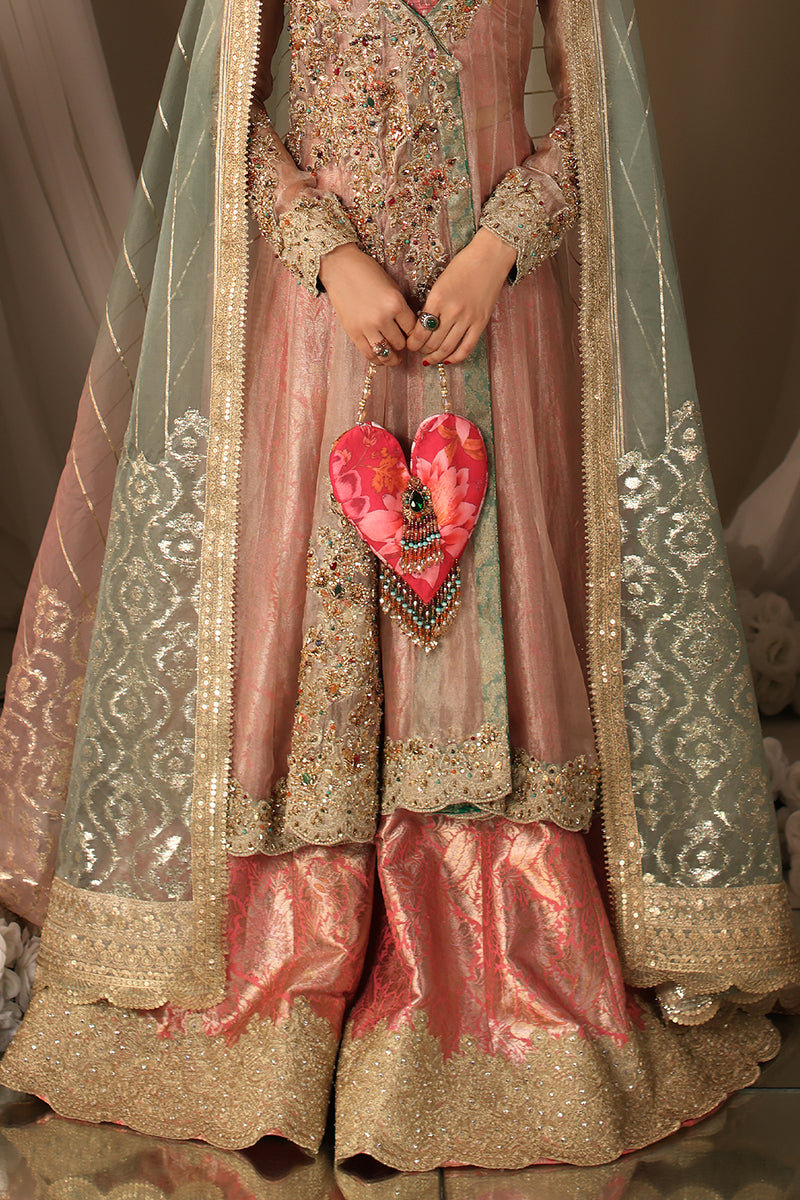 Musferah Saad Mughal Blossom Anghrakha Pink 3 Piece