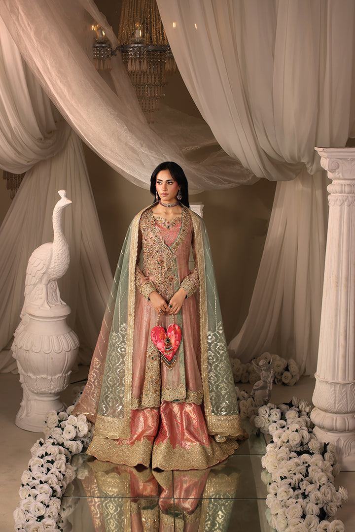 Musferah Saad Mughal Blossom Anghrakha Pink 3 Piece