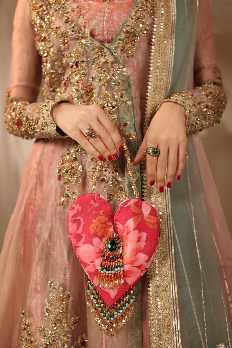 Musferah Saad Mughal Blossom Anghrakha Pink 3 Piece