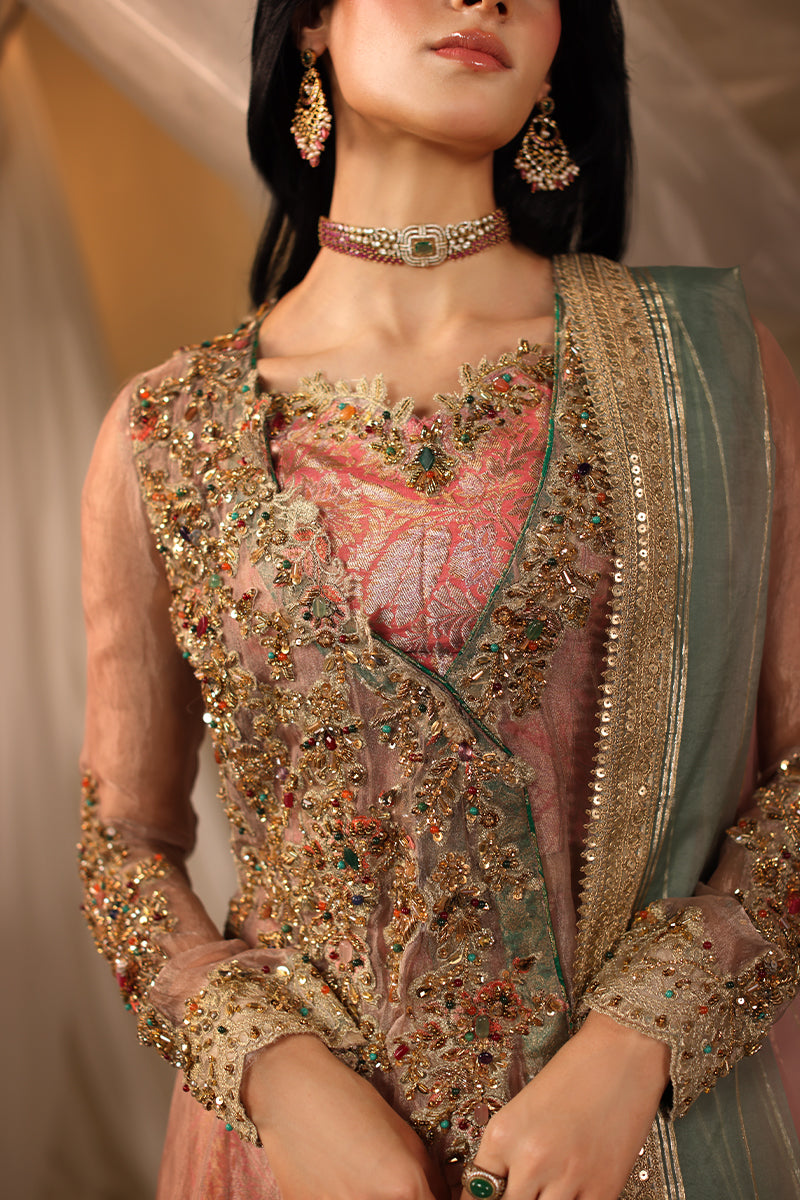 Musferah Saad Mughal Blossom Anghrakha Pink 3 Piece