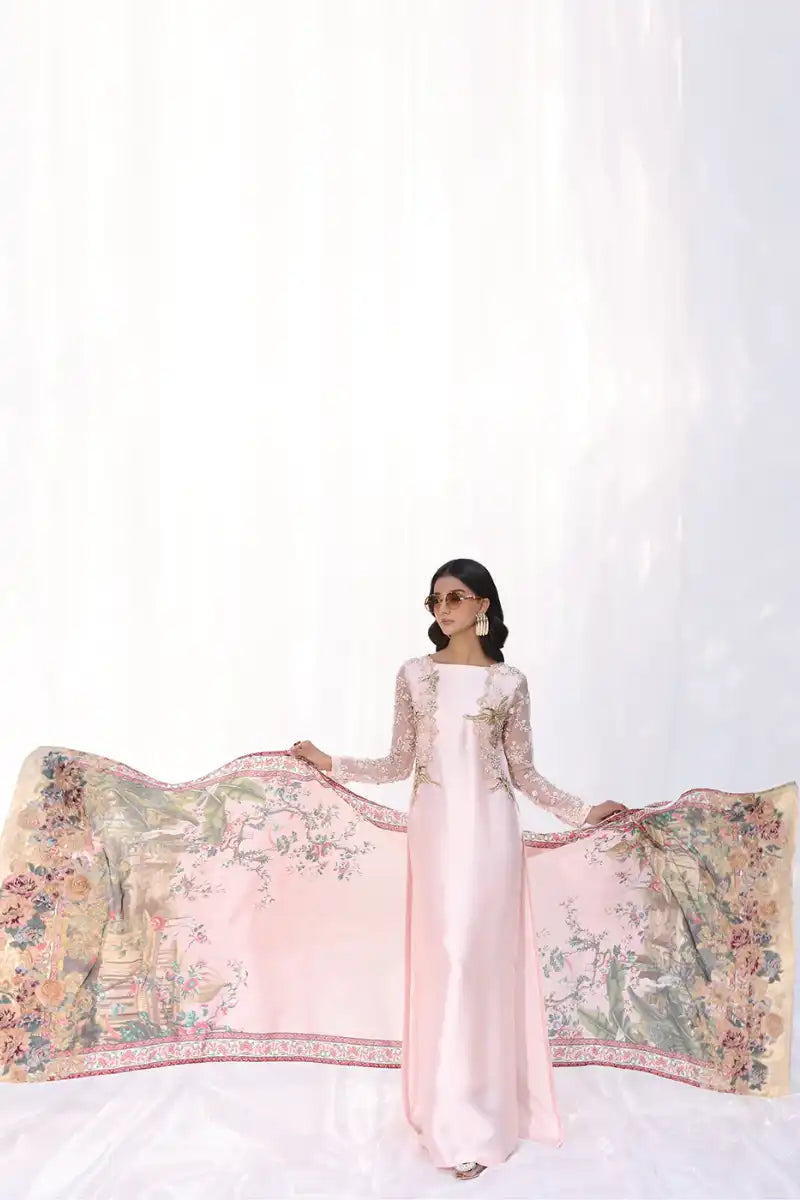 Musferah Saad - Mystic Blush - Powder Pink - Silk - 3 Piece