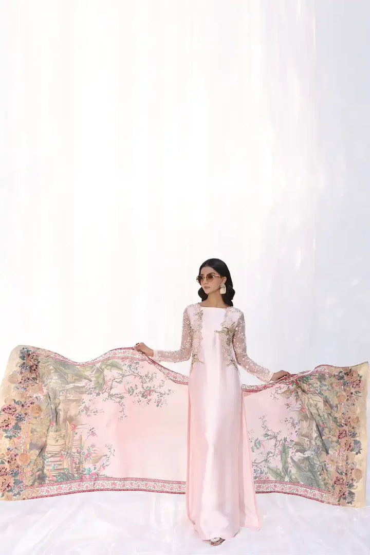 Musferah Saad - Mystic Blush - Powder Pink - Silk - 3 Piece