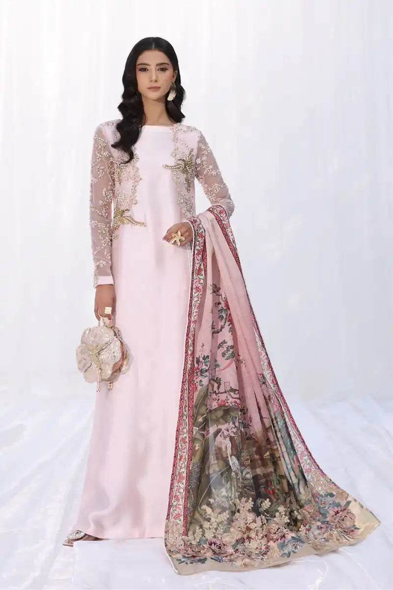 Musferah Saad - Mystic Blush - Powder Pink - Silk - 3 Piece