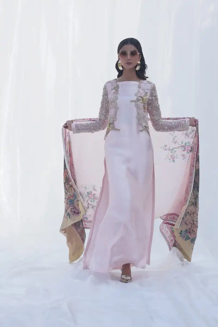 Musferah Saad - Mystic Blush - Powder Pink - Silk - 3 Piece